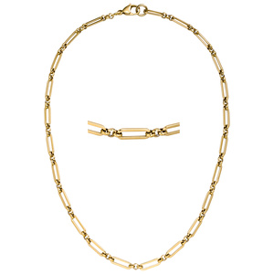 Collier Halskette Edelstahl vergoldet 45 cm