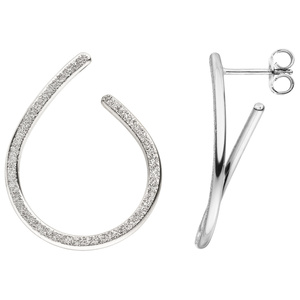 Halbcreolen 925 Sterling Silber Ohrringe Creolen