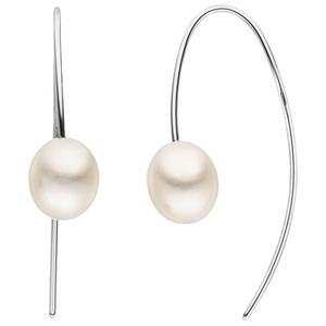 Ohrhaken 925 Sterling Silber 2 Süßwasser Perlen Ohrringe Perlenohrringe