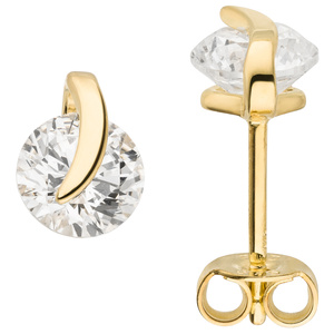 Ohrstecker 375 Gold Gelbgold 2 Zirkonia Ohrringe