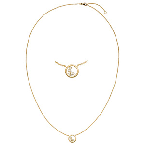 Collier Halskette 750 Gold Gelbgold 6 Diamanten Brillanten 45 cm Kette