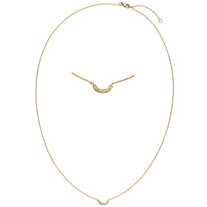 Collier Halskette 750 Gold Gelbgold 6 Diamanten Brillanten 45 cm