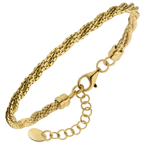 Armband verschlungen 925 Sterling Silber vergoldet 20 cm