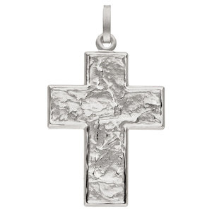 Anhänger Kreuz 925 Sterling Silber mattiert Kreuzanhänger