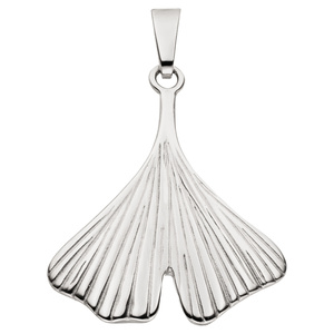 Anhänger Ginkgo Ginko 925 Sterling Silber mattiert