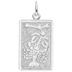 Anhänger Sternzeichen Krebs eckig 925 Sterling Silber matt