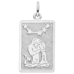Anhänger Sternzeichen Wassermann eckig 925 Sterling Silber matt