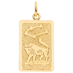 Anhänger Sternzeichen Stier eckig 333 Gold Gelbgold matt