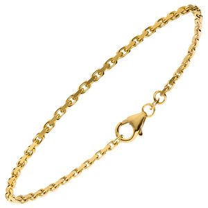 Ankerarmband 333 Gold Gelbgold diamantiert 18,5 cm