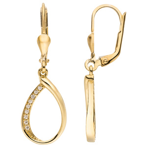 Ohrhänger Tropfen 333 Gold Gelbgold 18 Zirkonia