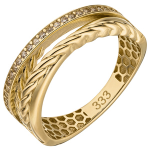Damen Ring 333 Gold Gelbgold 26 Zirkonia Goldring