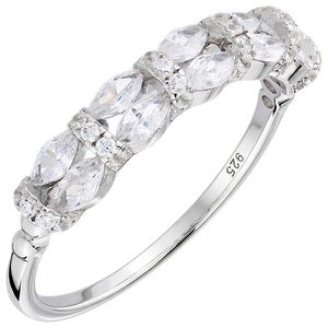 Damen Ring 925 Sterling Silber 40 Zirkonia Silberring