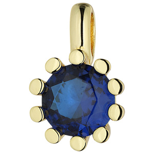 Anhänger 925 Sterling Silber vergoldet 1 Spinell blau