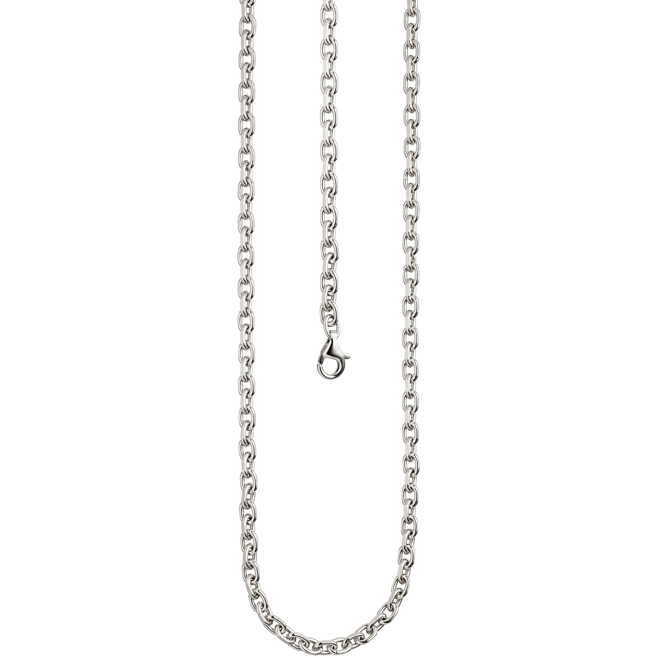 4 mm Herren Ankerkette 925 echt Sterling Silber Diamantschliff 55 cm