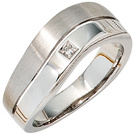 Damen Ring 585 Gold Weigold 1 Diamant 0,01ct. Weigoldring Diamantring
