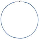 Collier Halskette Seide hellblau 2,8 mm 42 cm, Verschluss 925 Silber Kette