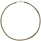 Collier Halskette Seide oliv grn 2,8 mm 42 cm, Verschluss 925 Silber Kette