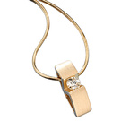 Collier Kette mit Anhnger 585 Gold Gelbgold 1 Diamant Brillant 42 cm Halskette