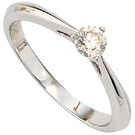 Damen Ring 585 Gold Weigold 1 Diamant Brillant 0,25ct. Diamantring Weigoldring