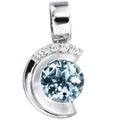 Anhänger 585/-W 0,066ct.Aqua  
