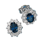 Ohrstecker 585 Gold Weigold 20 Diamanten Brillanten 2 Safire blau Ohrringe