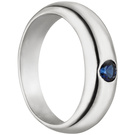 Kinder Taufring 333 Gold Weißgold 1 blauer Saphir Taufanhänger