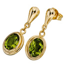 Ohrhnger oval 585 Gold Gelbgold 2 Peridote grn Ohrstecker Ohrringe