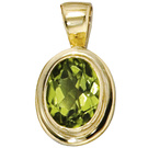 Anhnger oval 585 Gold Gelbgold 1 Peridot grn Goldanhnger