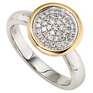 Damen Ring 585 Gold Weigold Gelbgold bicolor 40 Diamanten Brillanten Goldring