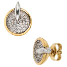 Ohrstecker 585 Gold Gelbgold Weigold bicolor 60 Diamanten Brillanten Ohrringe