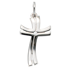 Anhänger 585/-W 0,015ct.Kreuz 