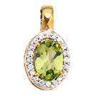 Anhnger oval 585 Gold Gelbgold bicolor 1 Peridot grn 20 Diamanten