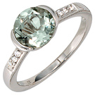 Damen Ring 585 Gold Weigold 6 Diamanten Brillanten 1 Amethyst grn Goldring