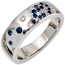 Damenring 585/-W 0,10ct.Safir 