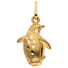 Kinder Anhänger Pinguin 333 Gold Gelbgold teil matt Kinderanhänger
