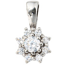 Anhänger 925 Sterling Silber rhodiniert mit 9 Zirkonia