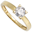 Damen Ring 333 Gold Gelbgold 1 Zirkonia Goldring
