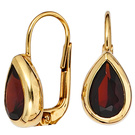 Boutons Tropfen 375 Gold Gelbgold 2 Granate rot Ohrringe Ohrhnger