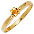 Damen Ring 585 Gold Gelbgold 1 Citrin orange Goldring Citrinring