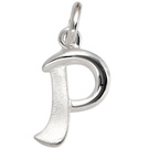 Anhänger Buchstabe P 925 Sterling Silber matt Buchstabenanhänger