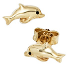 Kinder Ohrstecker Delfin 333 Gold Gelbgold Ohrringe Kinderohrringe