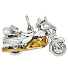 Anhnger Motorrad 925 Sterling Silber rhodiniert bicolor vergoldet