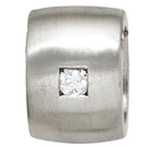 Anhnger 925 Sterling Silber rhodiniert matt mattiert 1 Diamant Brillant 0,05ct.