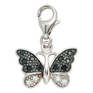 Einhnger Charm Schmetterling 925 Sterling Silber rhodiniert mit Zirkonia