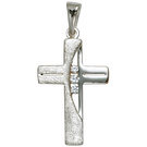 Anhnger Kreuz 925 Sterling Silber eismatt 3 Zirkonia Kreuzanhnger Silberkreuz