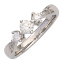 Damen Ring 585 Gold Weigold 3 Diamanten Brillanten 0,50ct. Weigoldring