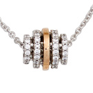 Collier Kette mit Anhnger 585 Gold bicolor 64 Diamanten Brillanten 45 cm