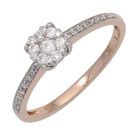 Damen Ring 585 Gold Rotgold Weigold bicolor 29 Diamanten Brillanten