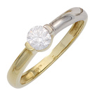 Damen Ring 333 Gold Gelbgold Weißgold bicolor 1 Zirkonia Goldring