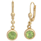 Ohrhnger rund 585 Gold Gelbgold 2 Peridote grn Ohrringe Boutons Peridot